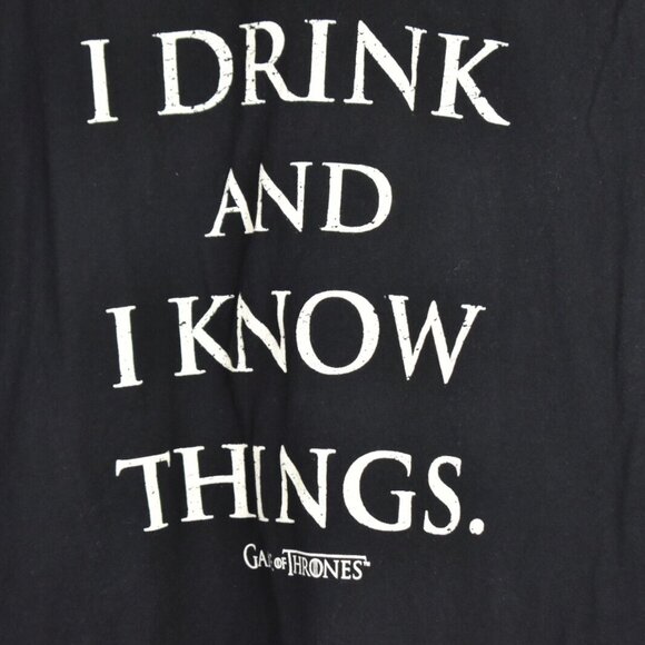 Game of Thrones Shirt M Adult Unisex I Drink and Know Things Graphic Tee Cotton - Picture 2 of 7